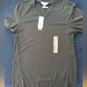 Calvin Klein Men's Charcoal V-Neck Tee